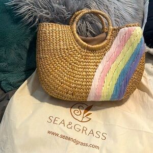 Sea and Grass Camryn Rainbow Straw Tote Bag